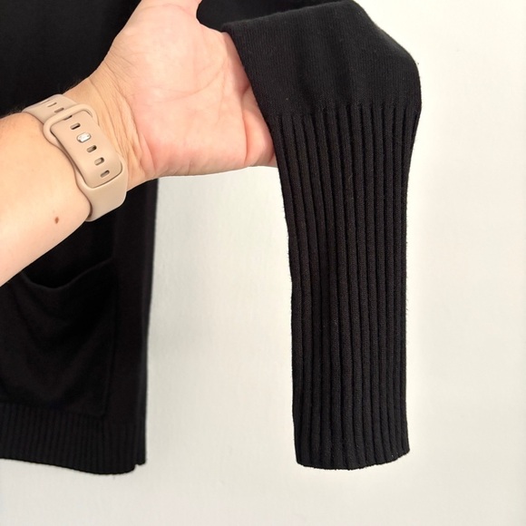 Not Monday Black Long Sleeve Cardigan Button Front Linen Silk Blend Women’s XS - Picture 7 of 10